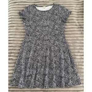 Talbots Black and White Paisley Midi Dress